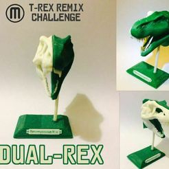 dual_main.jpg Archivo STL gratuito Dual Rex Dual Extrusion T-Rex Remix・Idea de impresión 3D para descargar