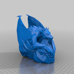 lowpolydragon.png Free 3D file The Dragon's Skull - Low Poly Origami・3D printing template to download