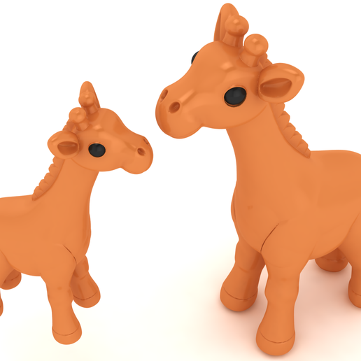 Stylized Glossy Giraffe Figures