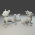 5.png Low polygon chihuahua 3D print model  in three poses