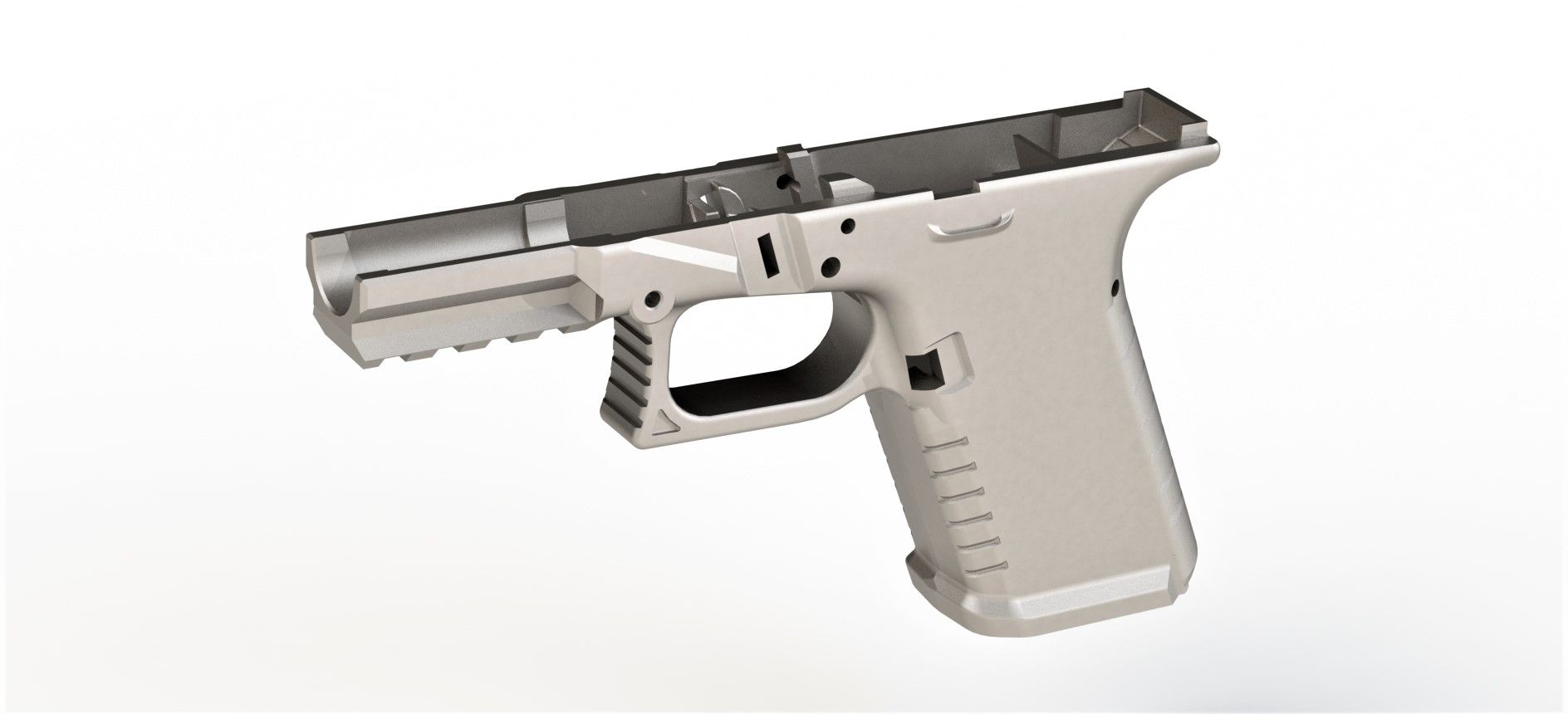 G19-PV-DD19.2-02.jpg STL file Glock 19 Frame - DD19.2 Rails・3D printer model to download, prototipoay
