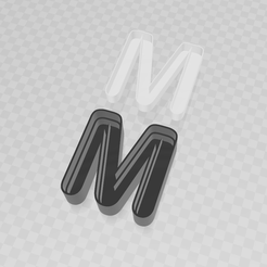M.png LED letter M body + cover
