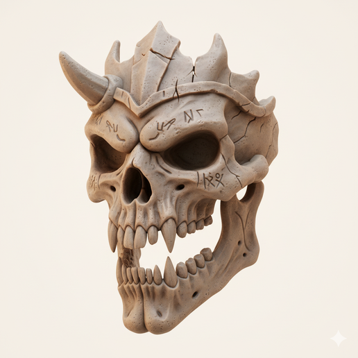 Skeleton warrior mask - Halloween, spooky, scary, horror, creepy, haunted, October 31, trick or treat, pumpkin, jack o’ lantern, jackolantern, ghost, skeleton, skull, zombie, witch, vampire, monster, mummy, Frankenstein 3D Model 3D model