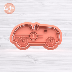 1.1517.png AUTO VINTAGE RACING CAR VINTAGE Cutter with Stamp / Cookie Cutter Cars Race