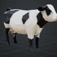 1t.png Low Poly Cow – 3D Printable Model (OBJ, FBX, STL)