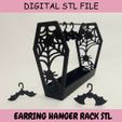 hallowen-hanger-rack-stl-4.jpg Expositor de brincos de Halloween e suporte de brincos de teia de aranha - Ficheiro STL digital para impressão 3D