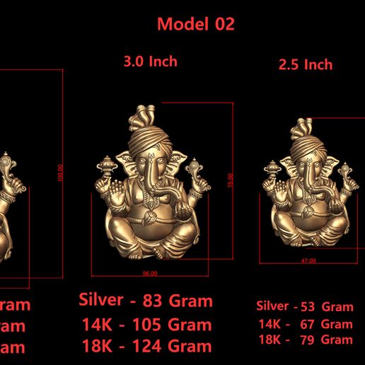 Ganesh Ji Model 02 Light Weight  Models in All Sizes 3D model