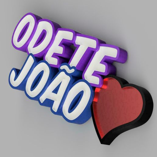 NAMELED ODETE(LOVE)JOÃO - LED LAMP WITH NAME - 3D model önizlemesi