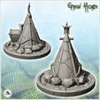 4.jpg Orc canvas tent with flag on base (8) - Ork Green Horde Fantasy Beast Chaos Demon Ogre