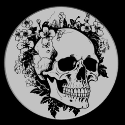 9a.png Файл STL Лайтбокс из литопана с цветочным черепом - 9・Дизайн для загрузки и 3D-печати