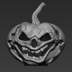 ZBrush ScreenGrab01.jpg STL file Helloween Pumpkin・3D printer model to download