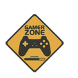 Gamer-zone-playstation-v1.png Gamer zone 2D sign playstation wall hanging