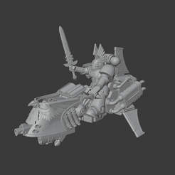 01.png STL file Space Warrior Raven Sammael Jetbike - 28mm miniature - tabletop wargame・Model to download and 3D print