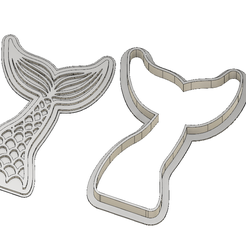 حوريه.png Fichier STL emporte-pièce queue de sirène / Emporte-pièce et tampon en argile・Objet imprimable en 3D à télécharger