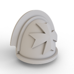Assault-Intercessor-Pad-Black-Templars-Standard-0000.png STL file Primaris Assault Intercessor Pads (Black Templars)・3D printer model to download