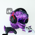 1.png Godzilla Head Wandhalterung für Controller und Headset / Keine Halterungen