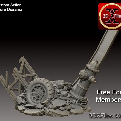 Street Ruins and Rubble - Action Figure Diorama - 3D Print File STL