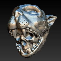 jaguarwarrior.JPG Fichier STL gratuit Crâne de guerrier jaguar・Idée pour impression 3D à télécharger