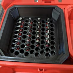 PXL_20230518_015112819.jpg STL file Milwaukee Shallow Bin with Hex Holder for Packout・3D printing template to download
