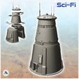 1-PREM.jpg Futuristic round cone tower with roof antennas and air vents (4) - Future Sci-Fi SF Post apocalyptic Tabletop Scifi Wargaming Planetary exploration RPG Terrain