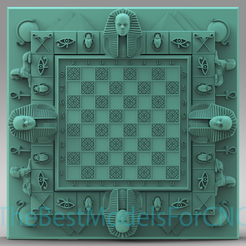 Chess-Board-of-Pharaoh-of-Egypt.png Modèle 3D Fichier STL pour CNC Router Laser & 3D Printer Échiquier du Pharaon d'Égypte