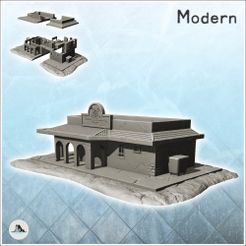 1-PREM.jpg STL file Modern biker gang bar with flat roof (+ props) - Modern WW2 Cold Era Gang World War Diaroma Wargaming RPG Post-apo Apocalypse Zombie・3D printable model to download