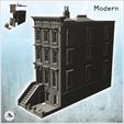 1-PREM.jpg Modern brick building with chimney and staircase to the first floor (15) - Downtown Modern WW2 WW1 World War Diaroma Wargaming RPG