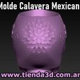 molde-calavera-mexicana-4.jpg Mexican Skull Pot Mold