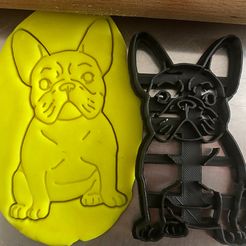 fr.buldoček.jpg Fichier STL Tampon à biscuits + découpeur - Bouledogue français 3・Design pour impression 3D à télécharger