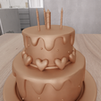 untitled2.png 3D Birthday Cake Decor Gift for Girlfriend with Stl File & 3D Printing, Birthday Cake Candle, Cake Decoration, Cake Candle, Wedding Cake