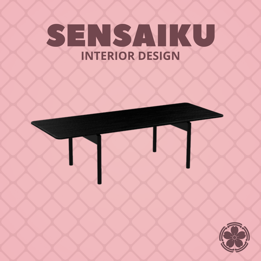 Miniature Replica 1:12 Cecilie Manz 01. Post Table 265 cm for Miniature Dollhouse - 3D Print Instant Download - Miniature Furniture Designer Series