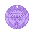 Porte clef 3.stl GIGN gendarmerie police logo badges