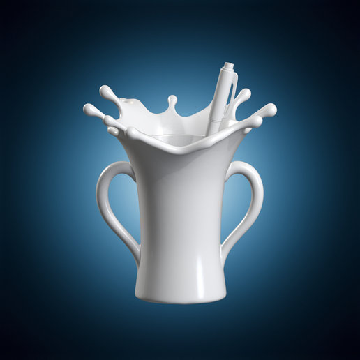Splash Pen Holder 3D Print Model