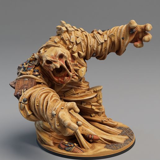 Sand Elemental Golem Desert Tomb Guardian Miniature Diorama STL