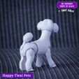 7.jpg Realistic Poodle dog articulated flexi toy named Luna  (STL & 3MF)