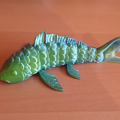 Poisson Koi Articulant - Poisson Koi Fidget, Flexible Imprimé en Place (Sans Supports)