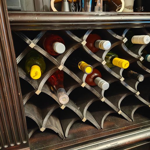 🍷 Home Bar wine cellar rack for bottles and glasses DXF and STL CNC ...