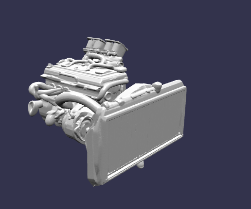 engine sport car with aircooler