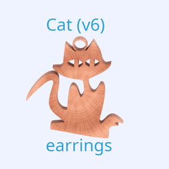cat-v6-final.png Free STL file Cat earrings (v6)・3D print design to download