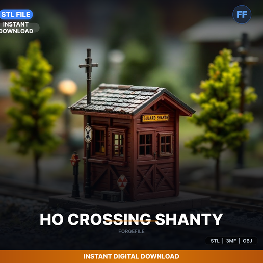 Ho Scale Railroad Crossing Guard Shanty, Small Booth, - 3D Printable STL File