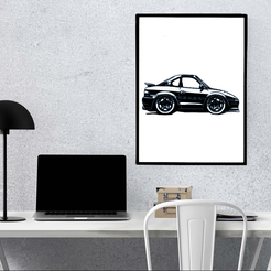 Ekran-görüntüsü-2023-08-12-015718.png STL file Nissan Silvia S14 Side 2D Cartoonish・3D printing idea to download