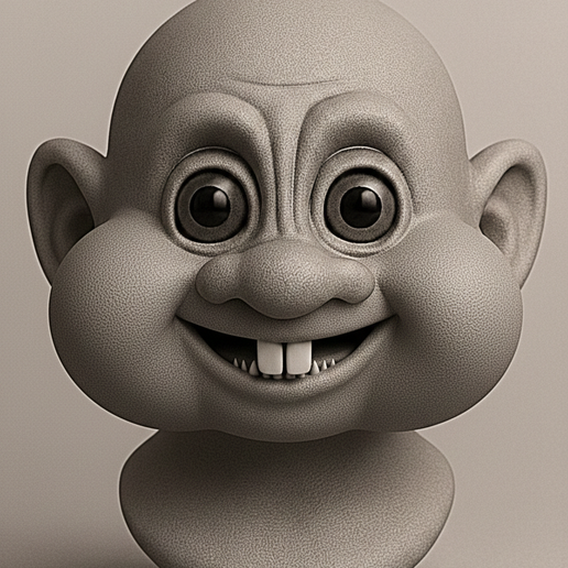 Vintage Troll Doll Head 3D Model
