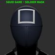 001C.jpg Squid Game Mask - Soldier Mask Cosplay 3D print model