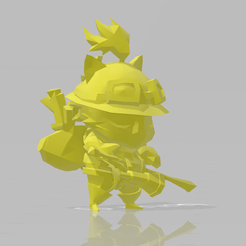 1.png Fichier STL gratuit Collection Teemo (7 peaux) + champignons・Plan à télécharger et à imprimer en 3D