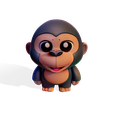 002.png Modelo 3D de gorila / macaco com baixo teor de poliéster - Pronto para imprimir e jogar
