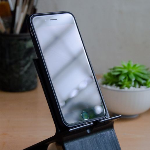 Phone Stand with Cable Routing 3D model