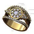 Round-cluster-Diamond-lip-ring-size7-00.jpg Fichier STL Bague de fiançailles à grappe de diamants ronds et lèvres taille US 7 Modèle d'impression 3D・Design à télécharger et à imprimer en 3D