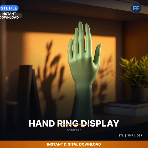 Mannequin Hand Ring Display, Elegant Pose, Holds Rings - 3D Printable STL File