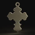 7.png Baroque Cross Pendant with Cabochon Setting 3D print model