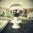 image.jpg Flower pedestal with glass dome